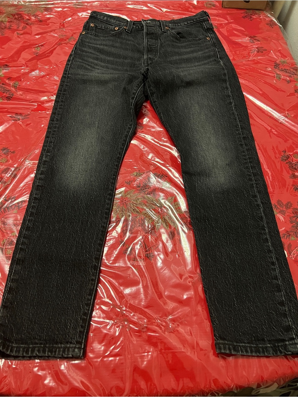 Levi’s 501 Jeans Skinny Black Coal Women’s 28 X 28 Excellent Button Fly BIG ‘E’